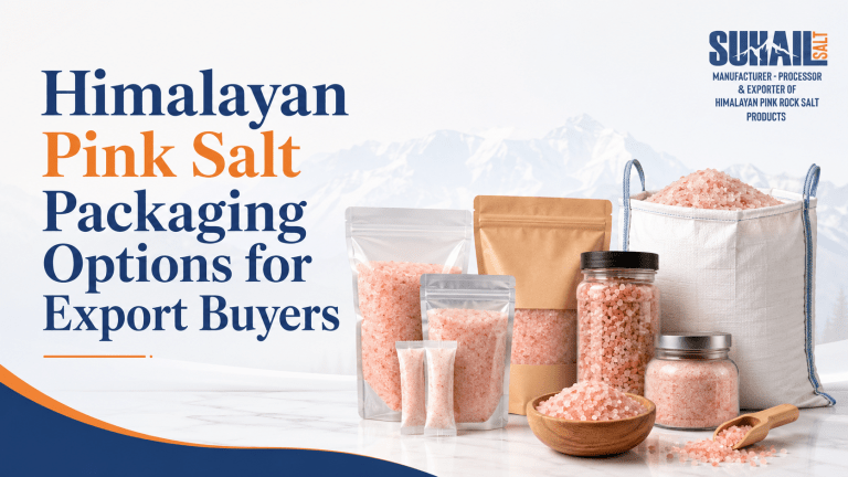 Himalayan pink salt packaging exporter Suhail Salt Pakistan premium quality wholesale bulk bags